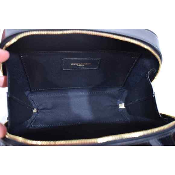 Saint Laurent YSL Vicky Monogram Black Patent Leather Gold Crossbody Camera Bag - Picture 11 of 12